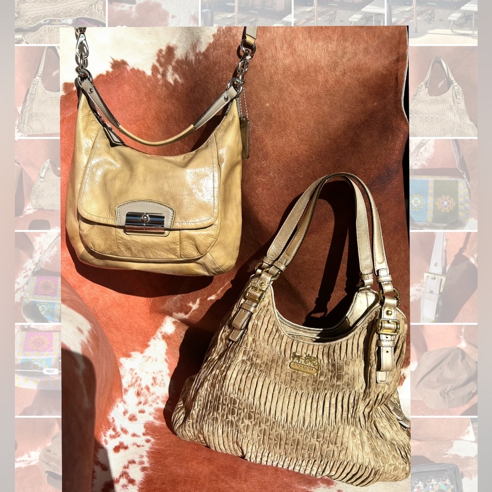 2 Coach bags - Kristin hobo bag and Madison Gold gathered Shoulder Bags Purse